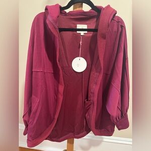 UMGEE #10 - NWT Merlot Batwing open front Cardigan (bin D)